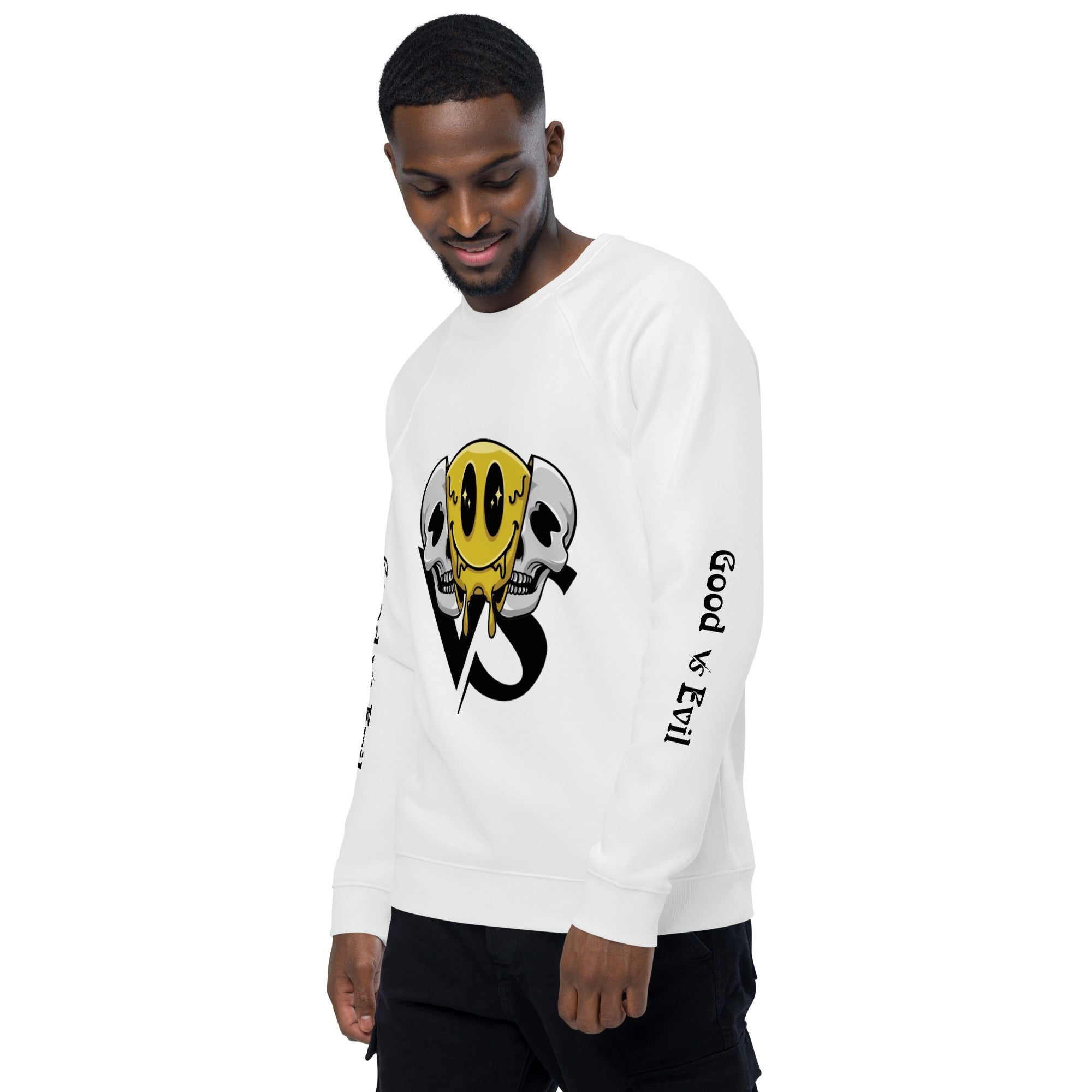 Good vs Evil Unisex organic raglan sweatshirt