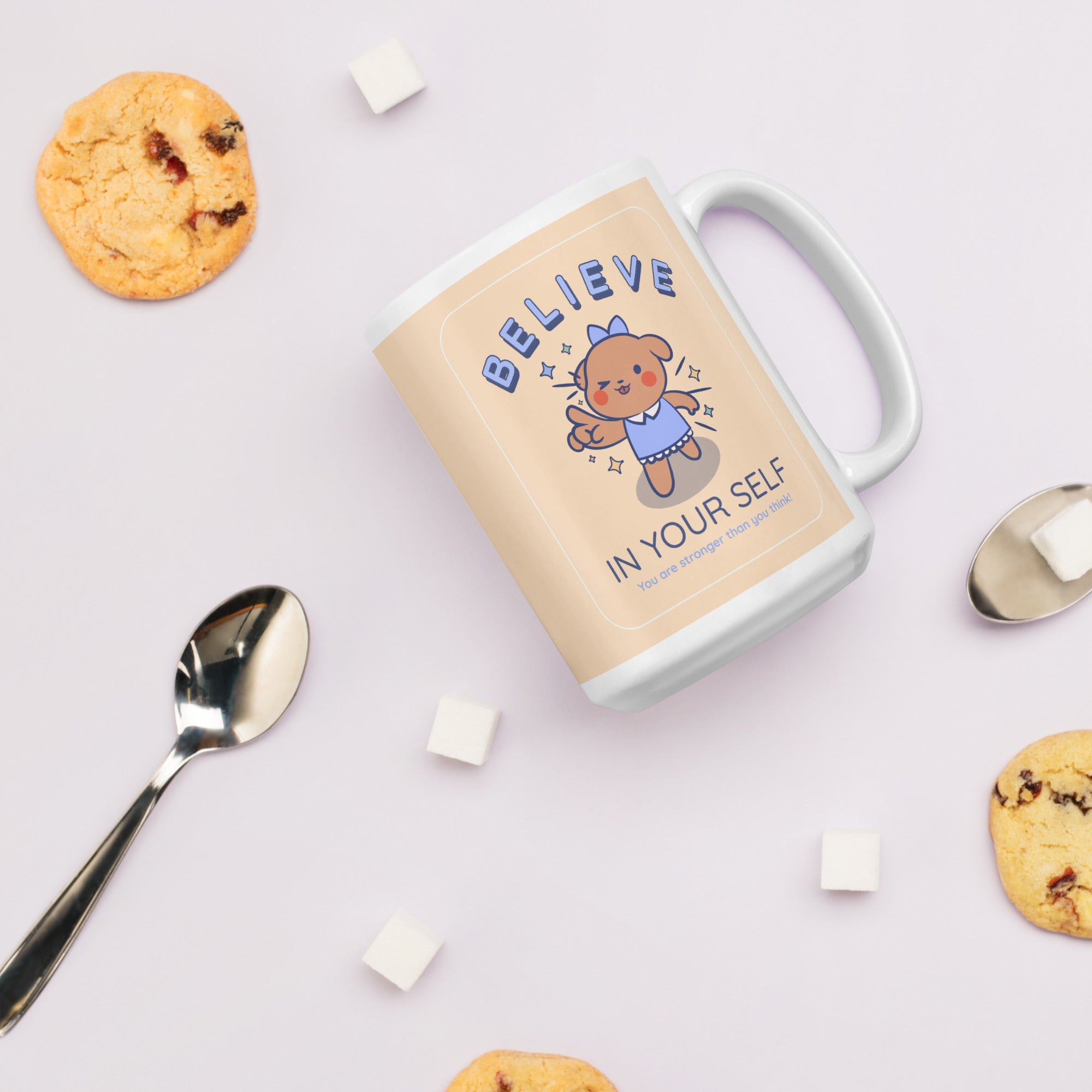 Believe in Yourself White glossy mug