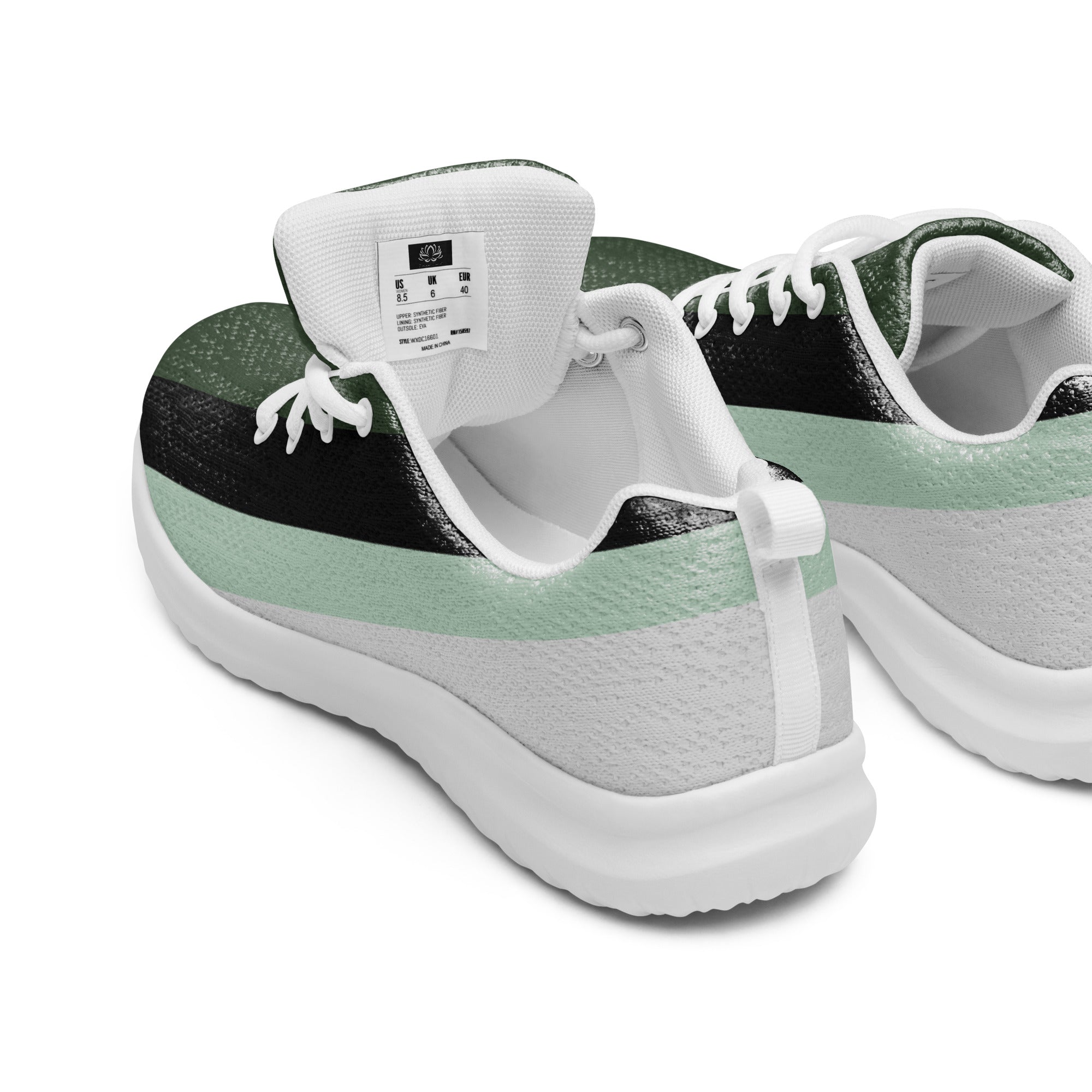 Green Strip Design Women’s athletic sneakers