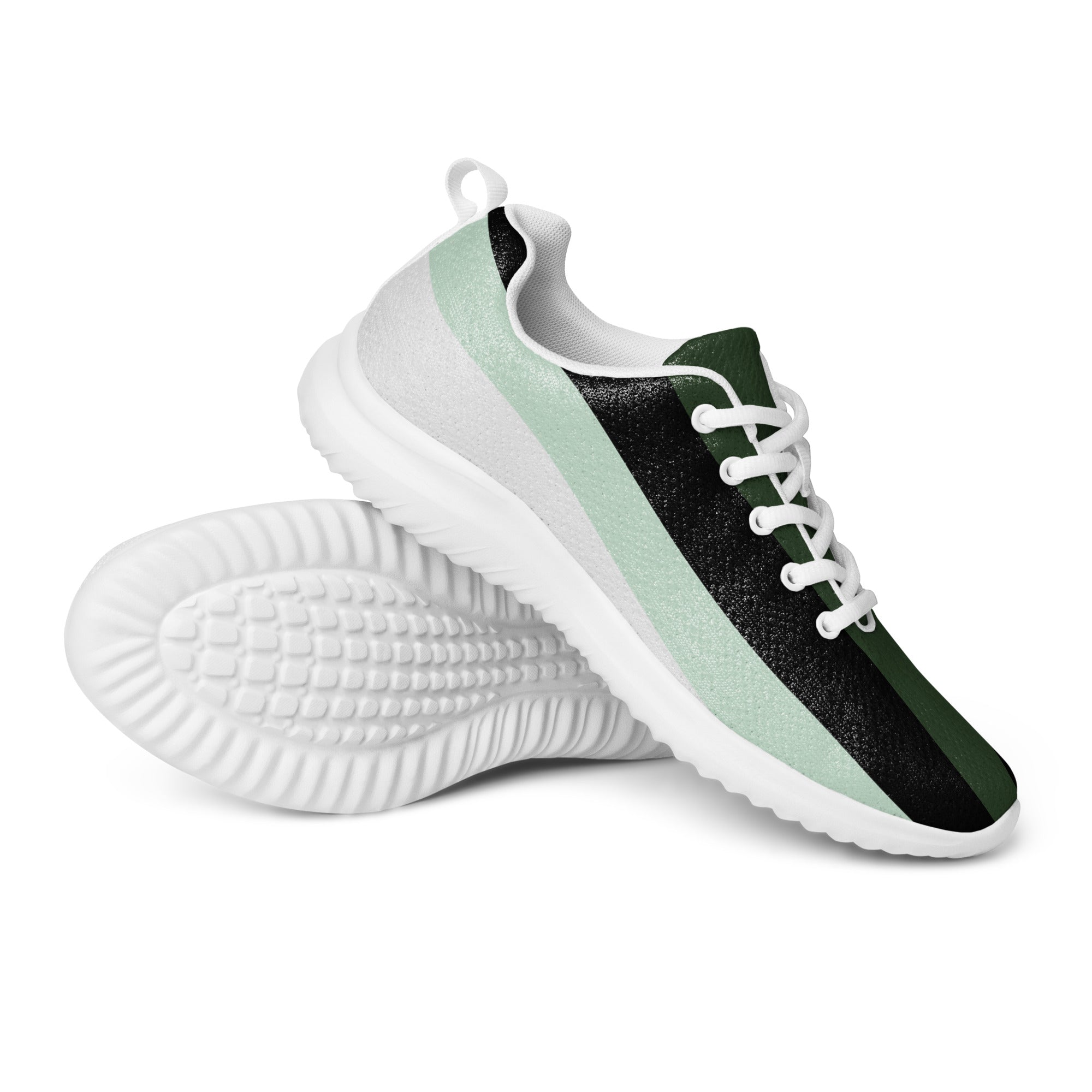 Green Strip Design Women’s athletic sneakers