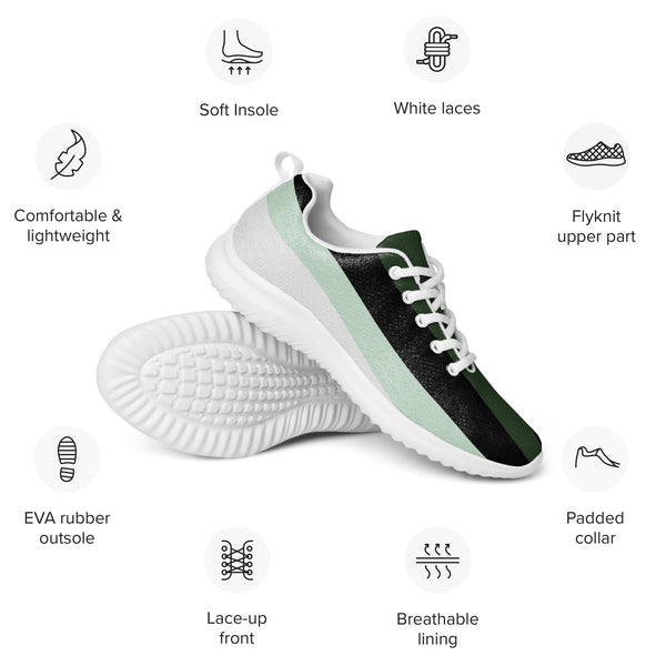 Green Strip Design Women’s athletic sneakers
