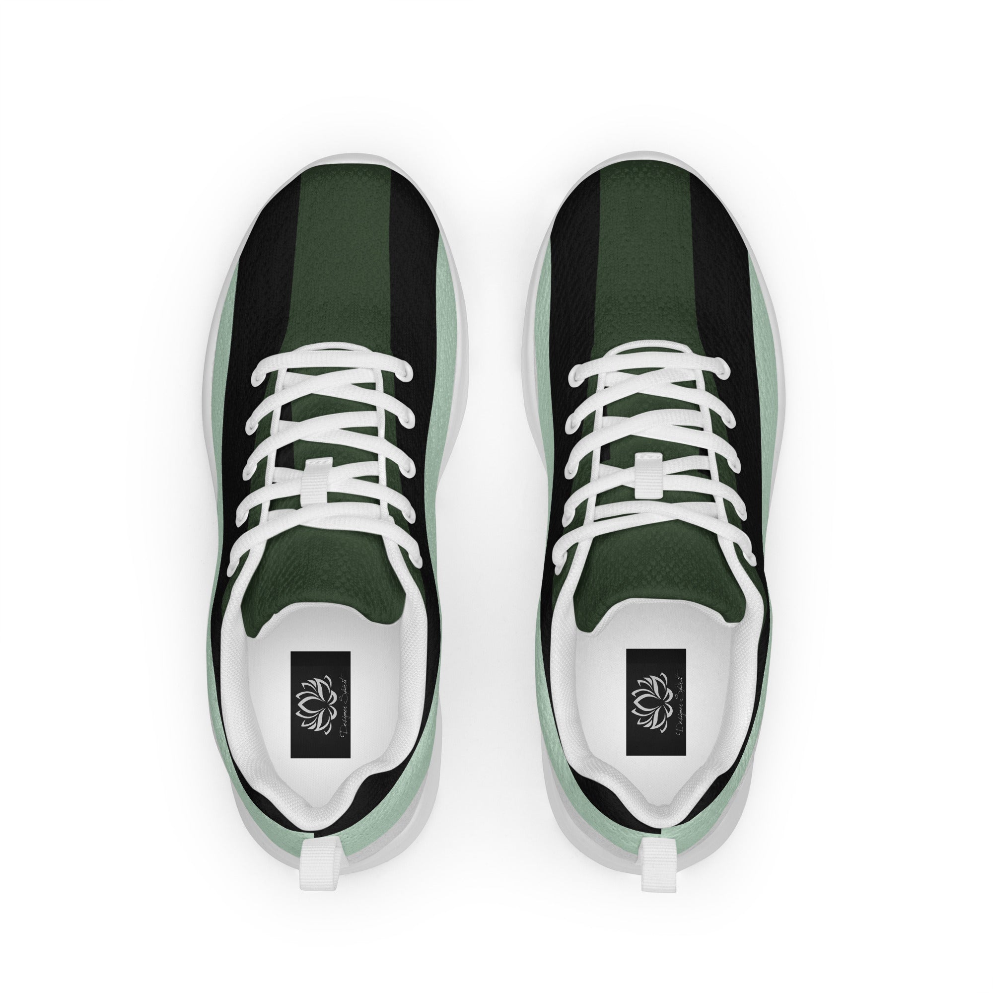 Green Strip Design Women’s athletic sneakers