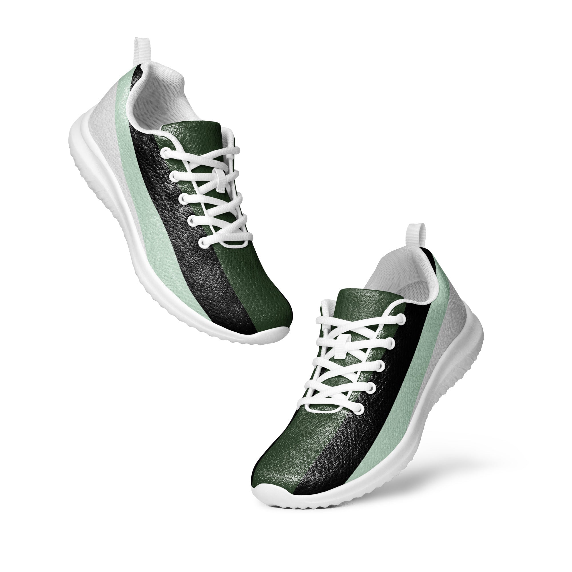 Green Strip Design Women’s athletic sneakers