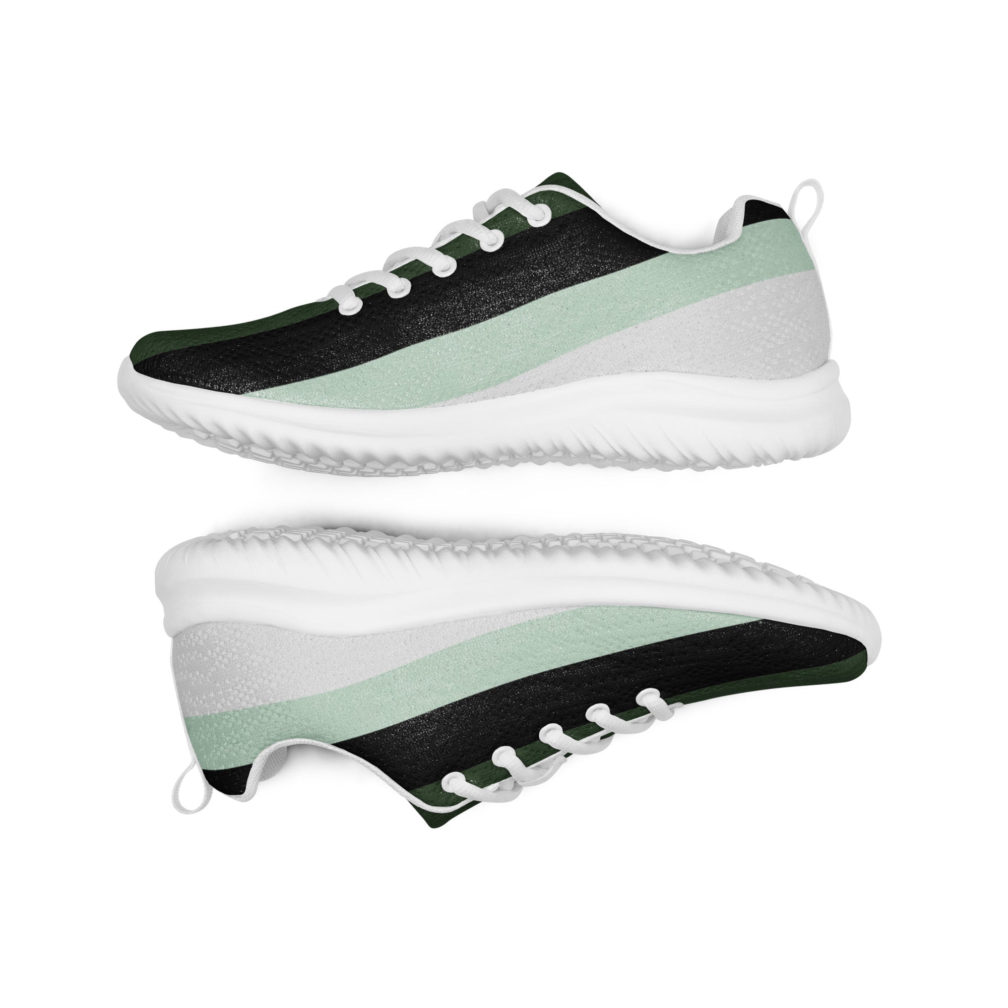 Green Strip Design Women’s athletic sneakers