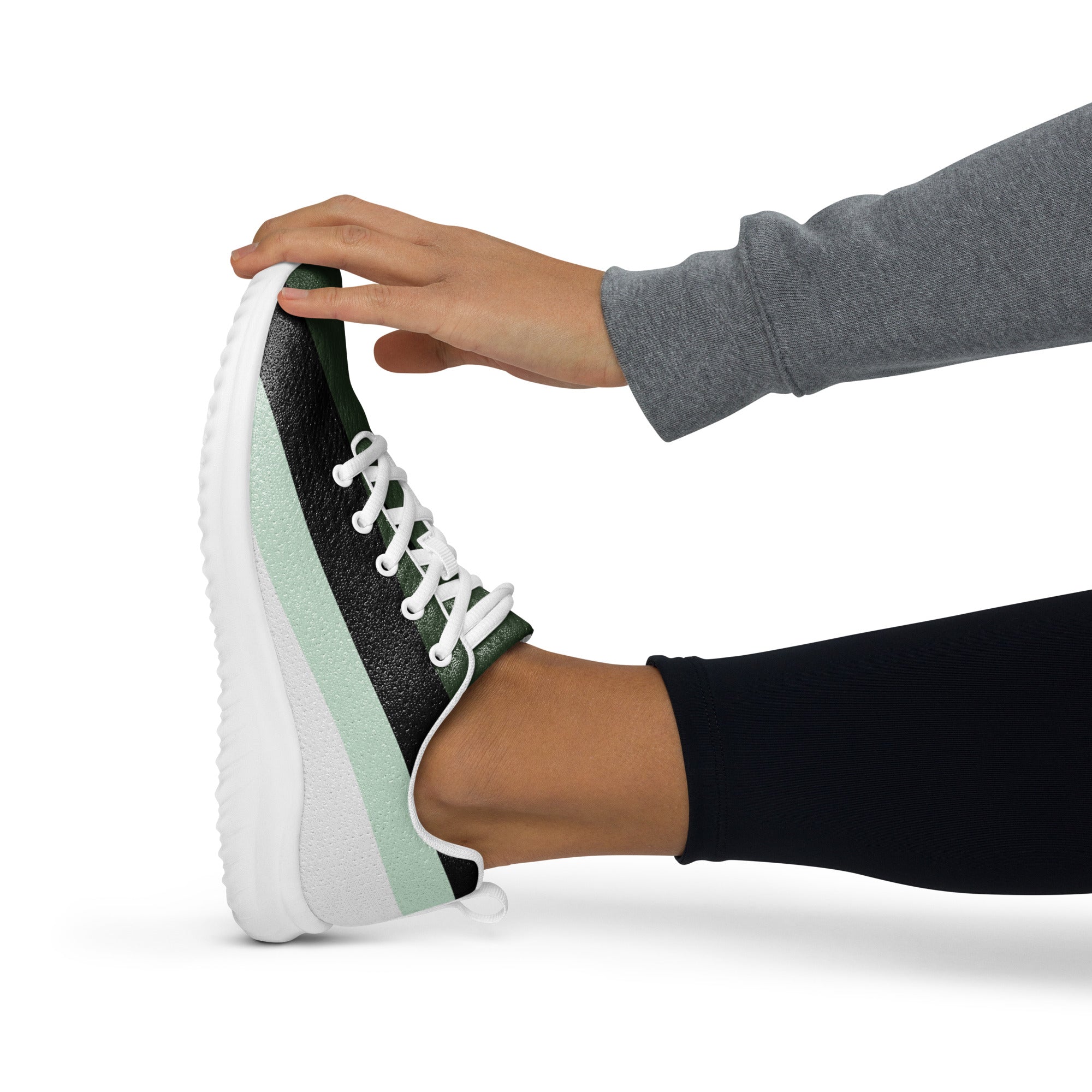 Green Strip Design Women’s athletic sneakers
