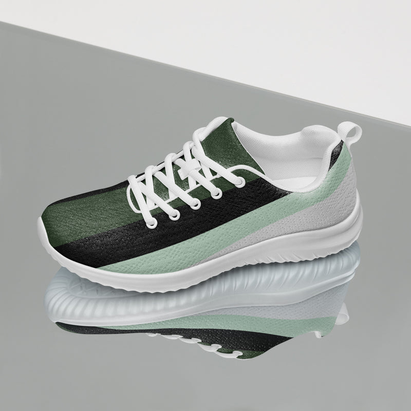 Green Strip Design Women’s athletic sneakers