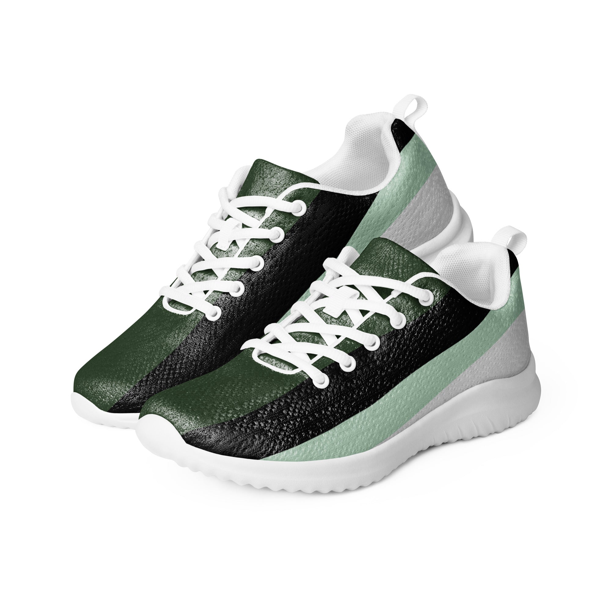 Green Strip Design Women’s athletic sneakers