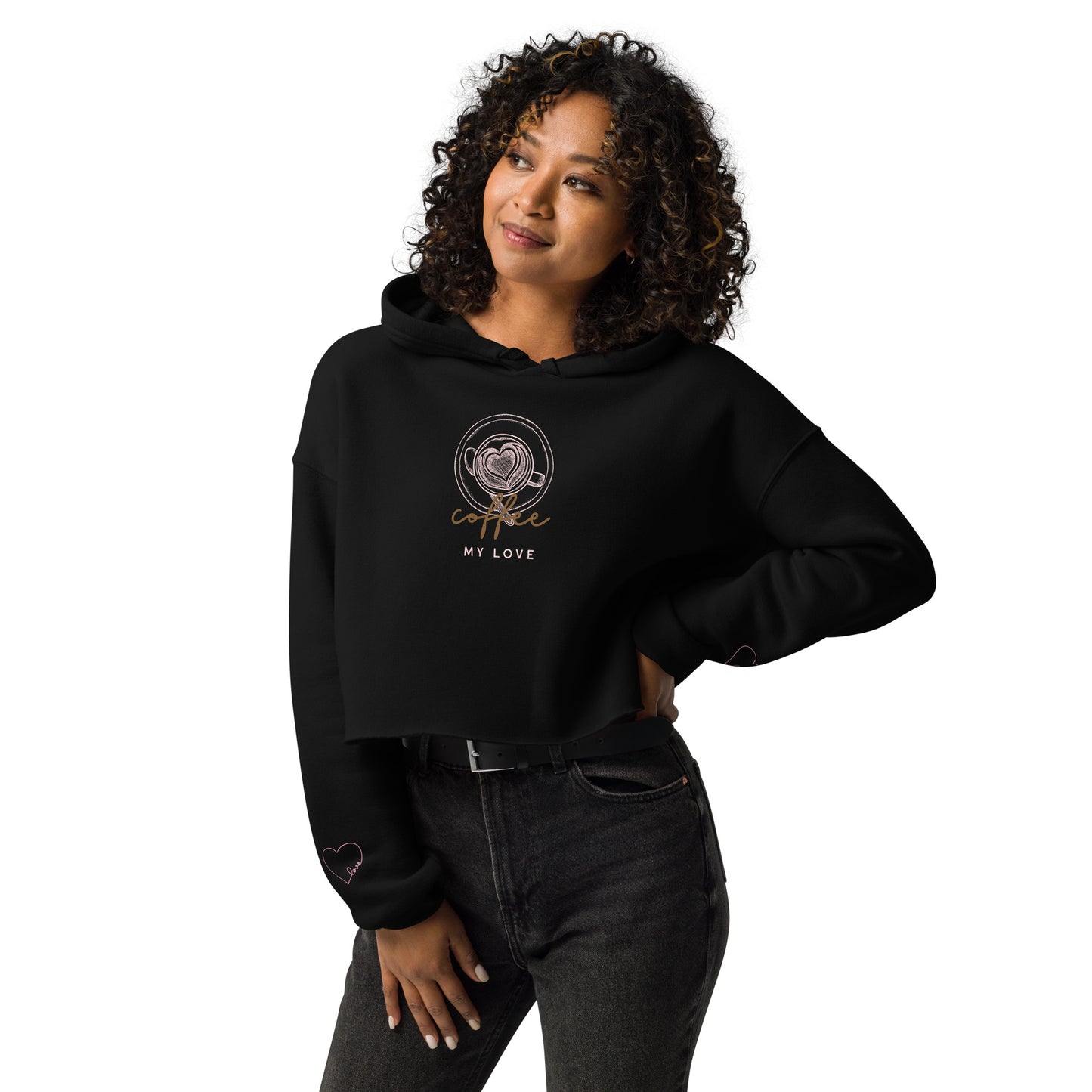 Coffee My Love Crop Hoodie