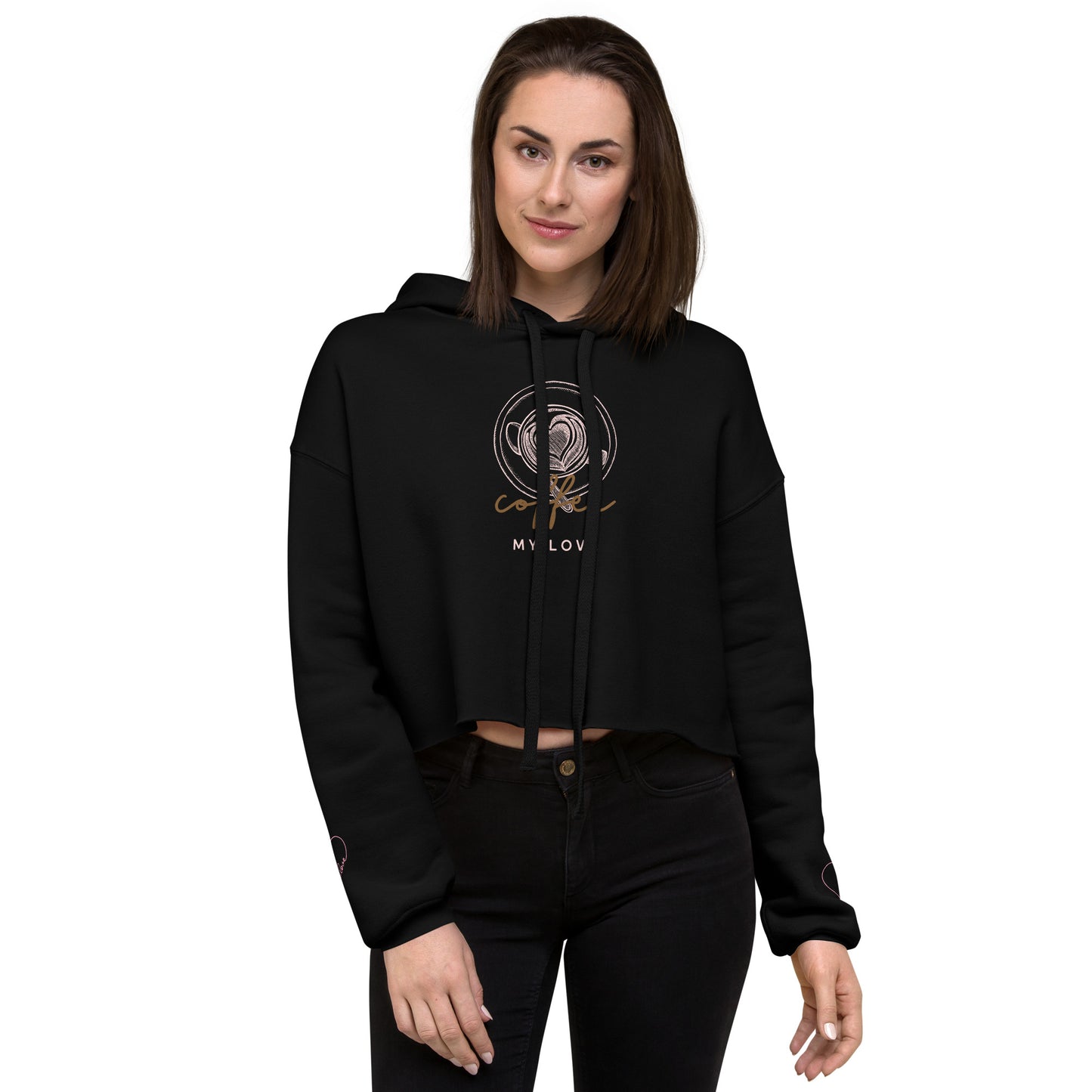 Coffee My Love Crop Hoodie