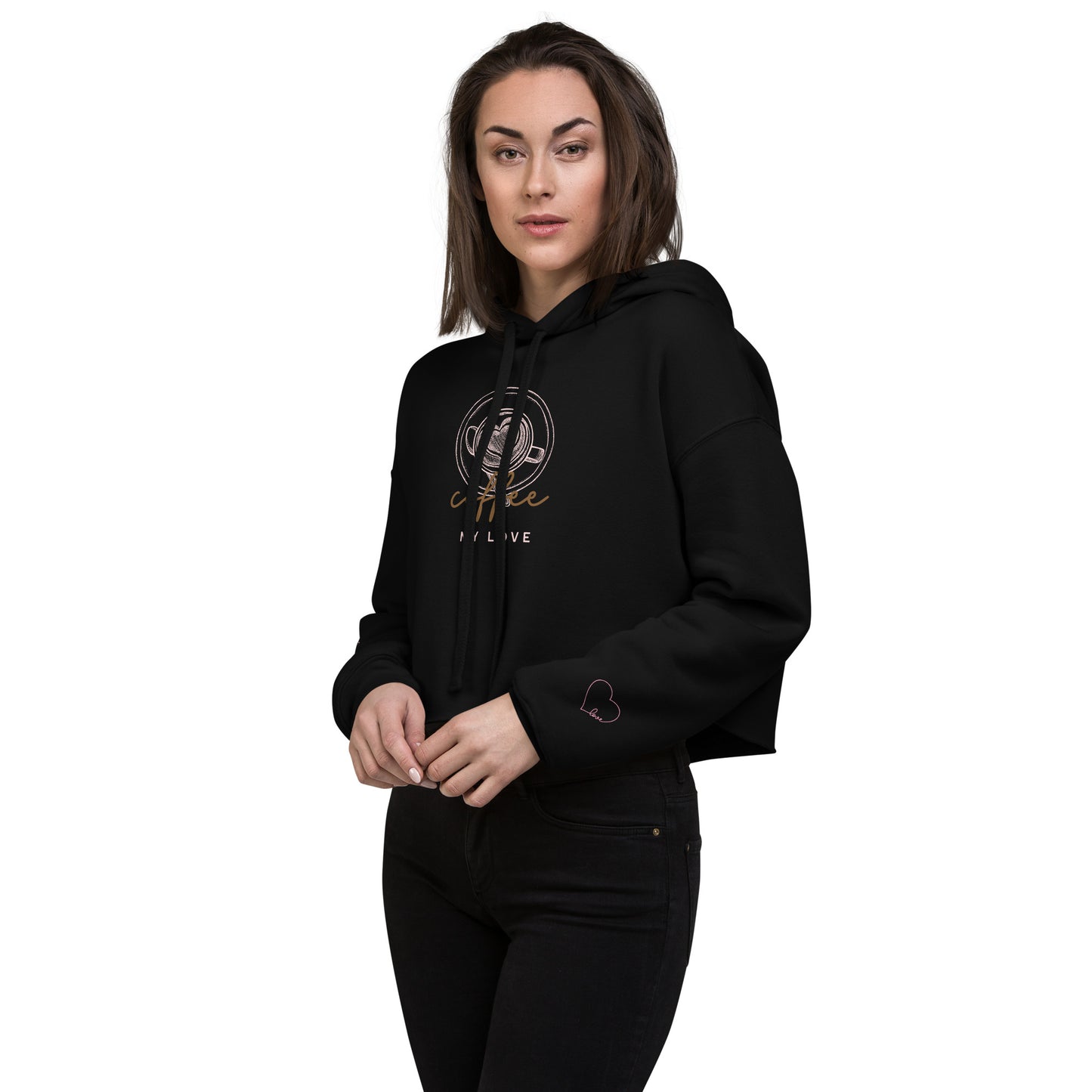 Coffee My Love Crop Hoodie