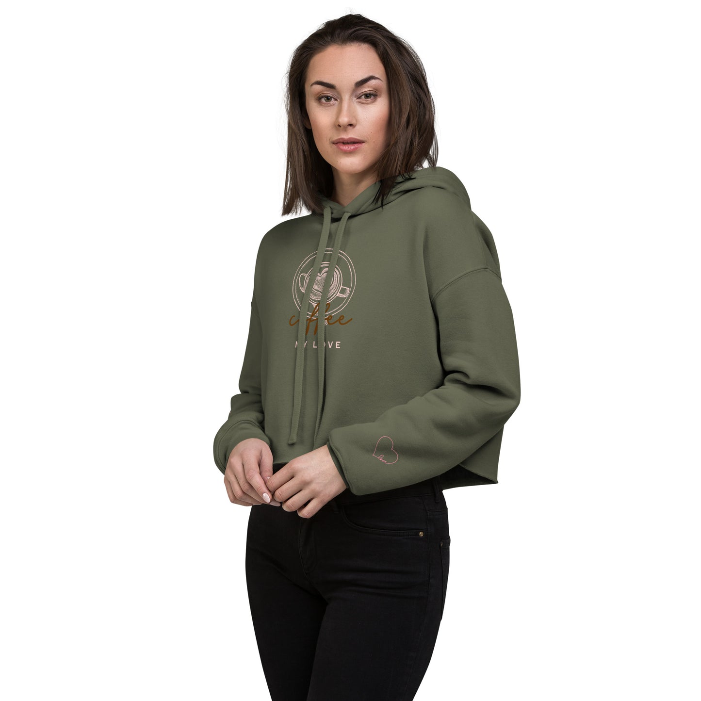 Coffee My Love Crop Hoodie