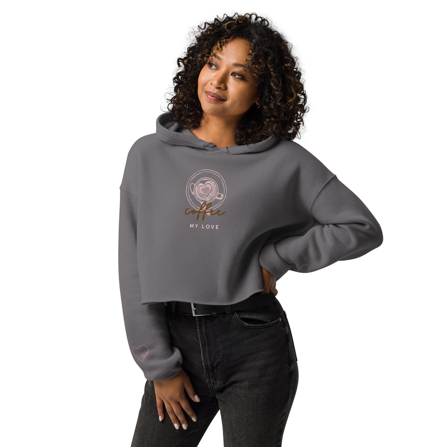 Coffee My Love Crop Hoodie