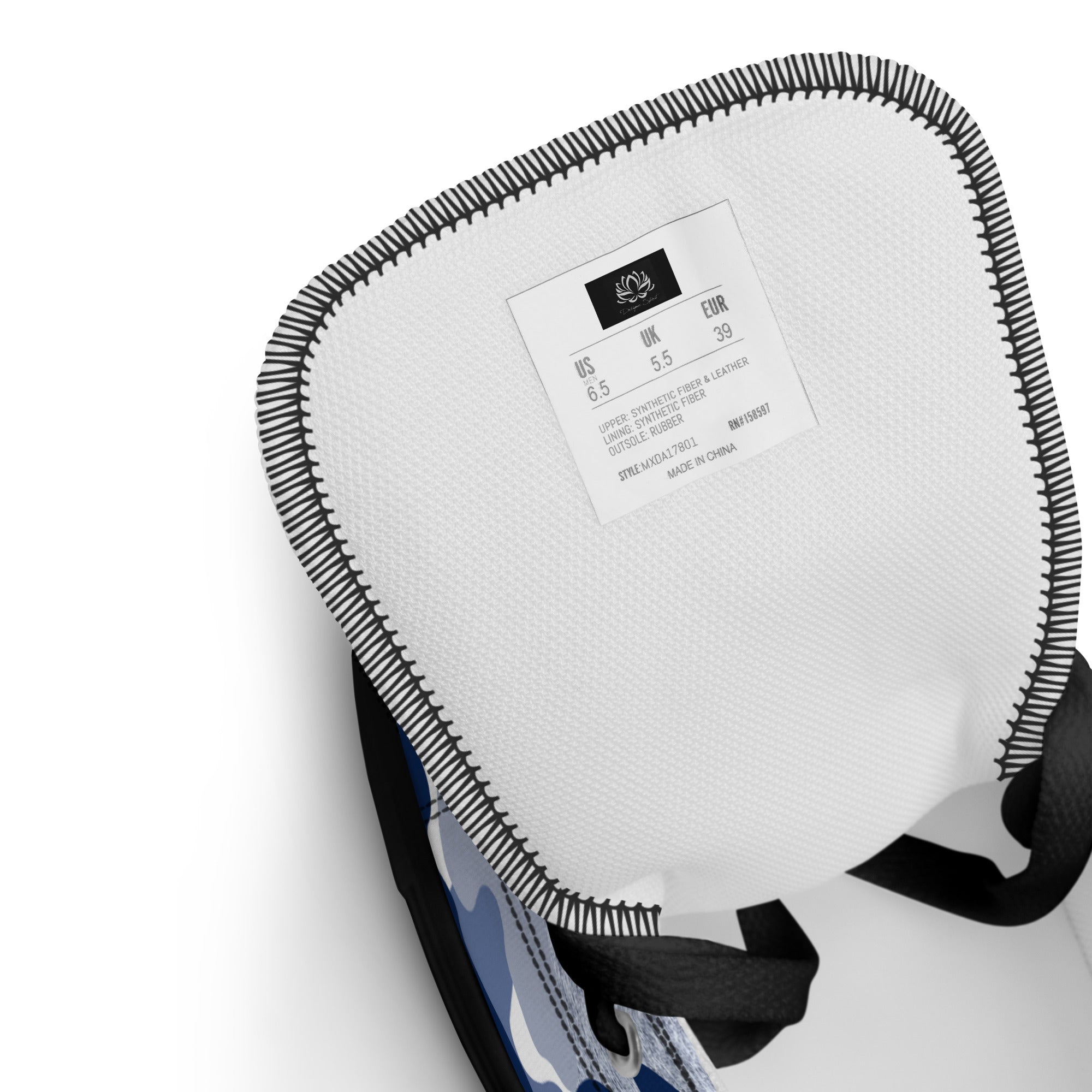 Blue Camo Women’s high top canvas sneakers