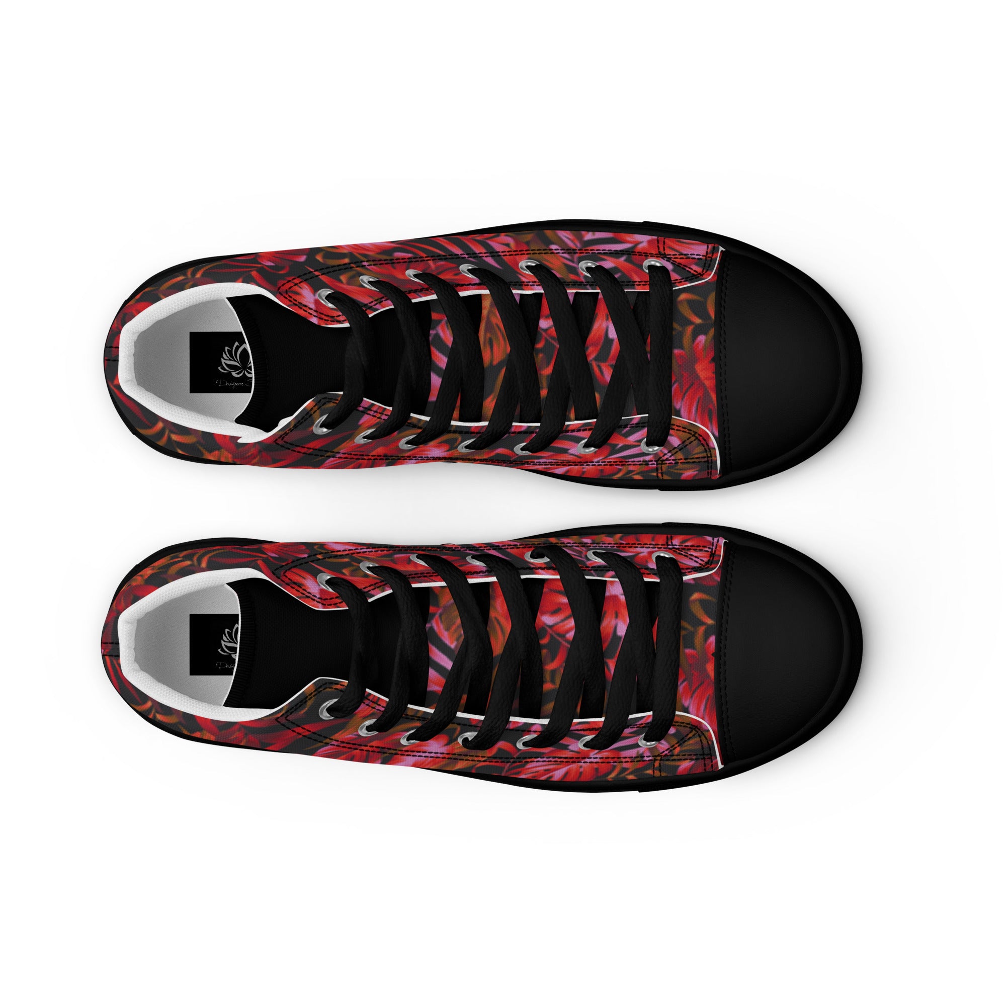 Leaf Print Women’s high top canvas sneakers