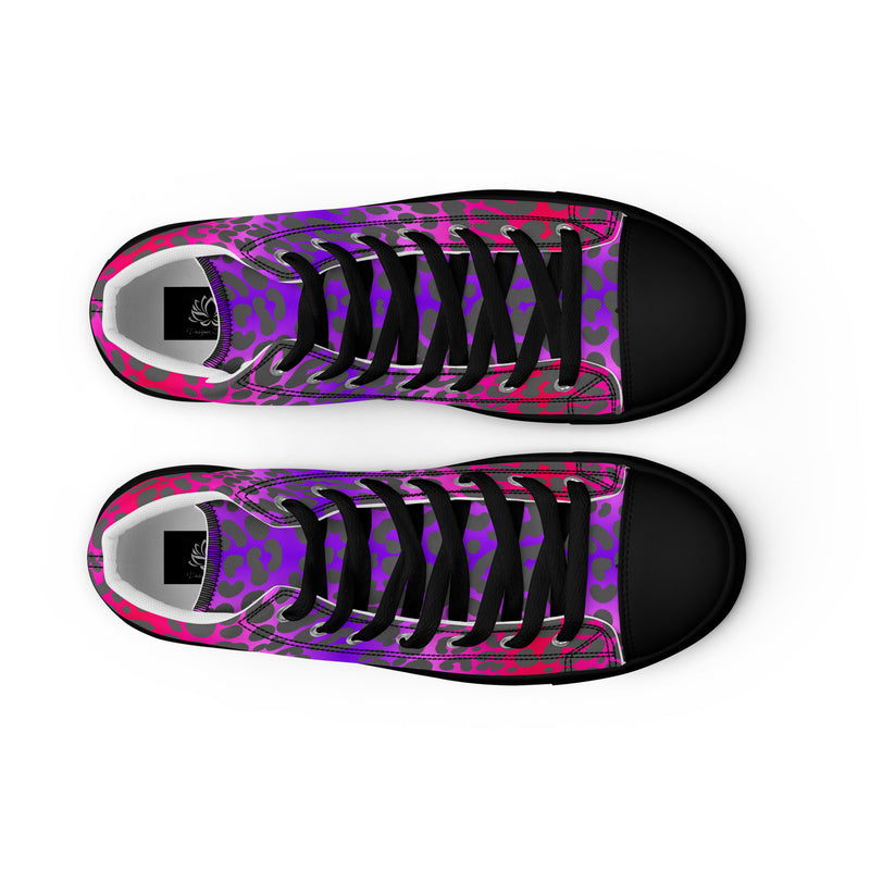 Cheetah Print Women’s high top canvas sneakers