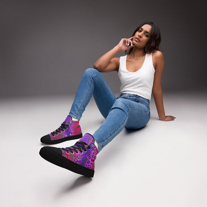 Cheetah Print Women’s high top canvas sneakers