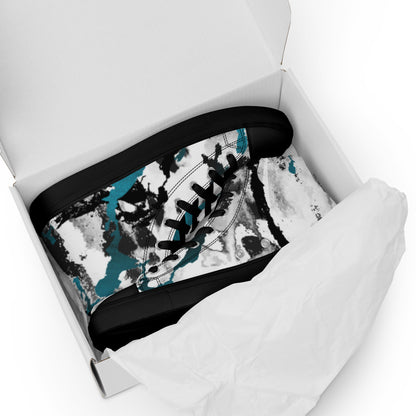 Blue and White Women’s high top canvas sneakers