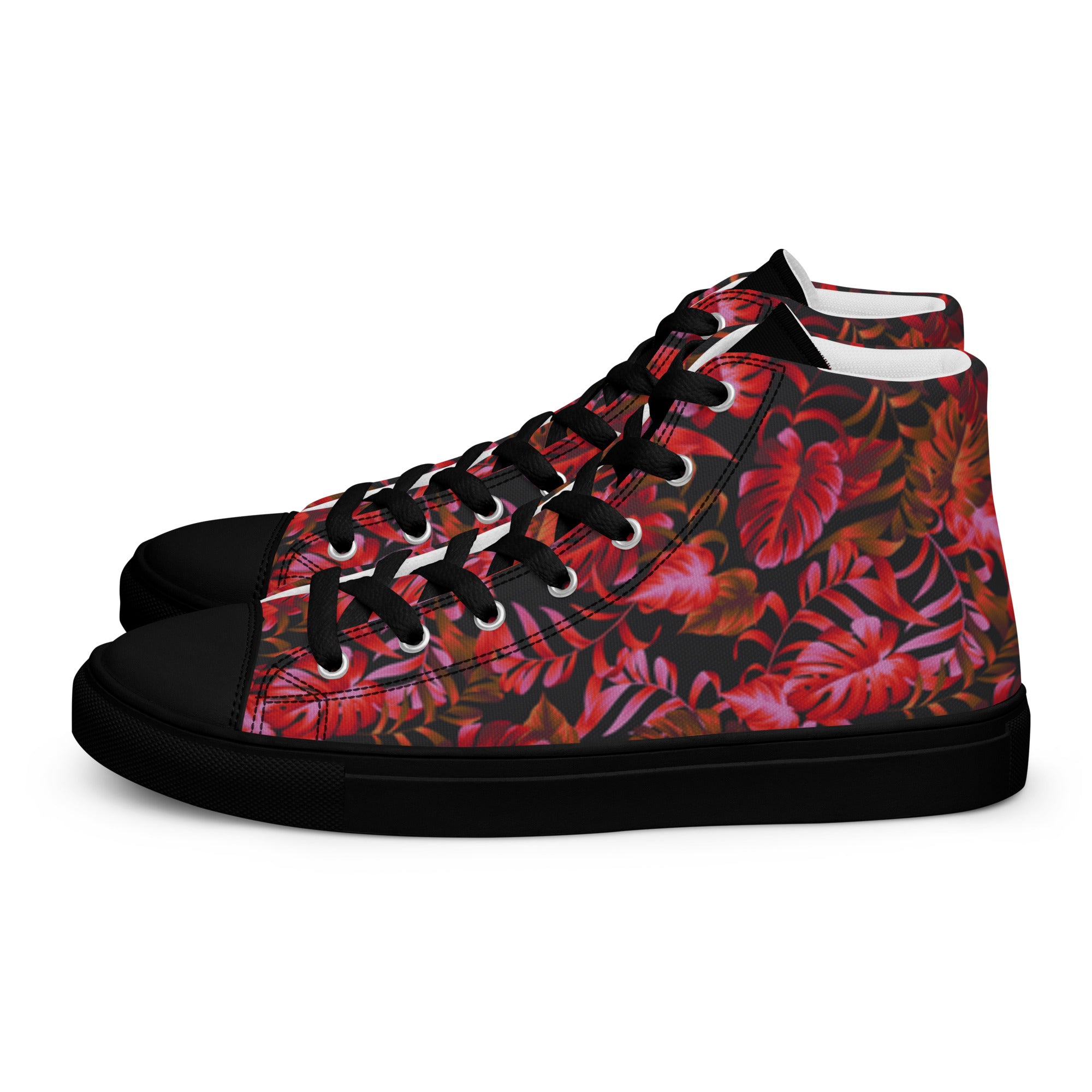 Leaf Print Women’s high top canvas sneakers