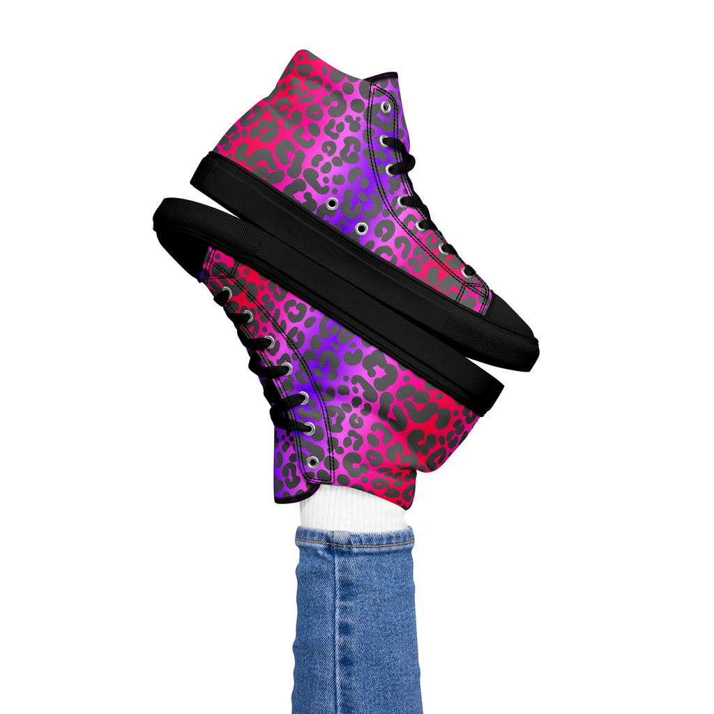 Cheetah Print Women’s high top canvas sneakers