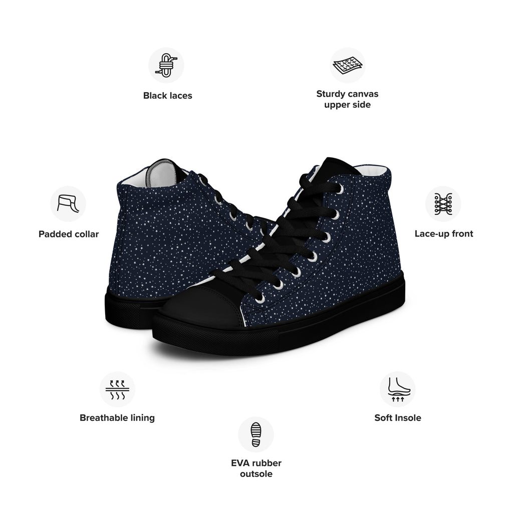 Space Print Women’s high top canvas sneakers