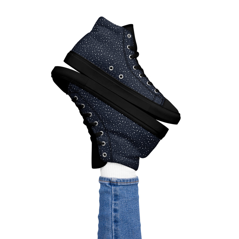 Space Print Women’s high top canvas sneakers
