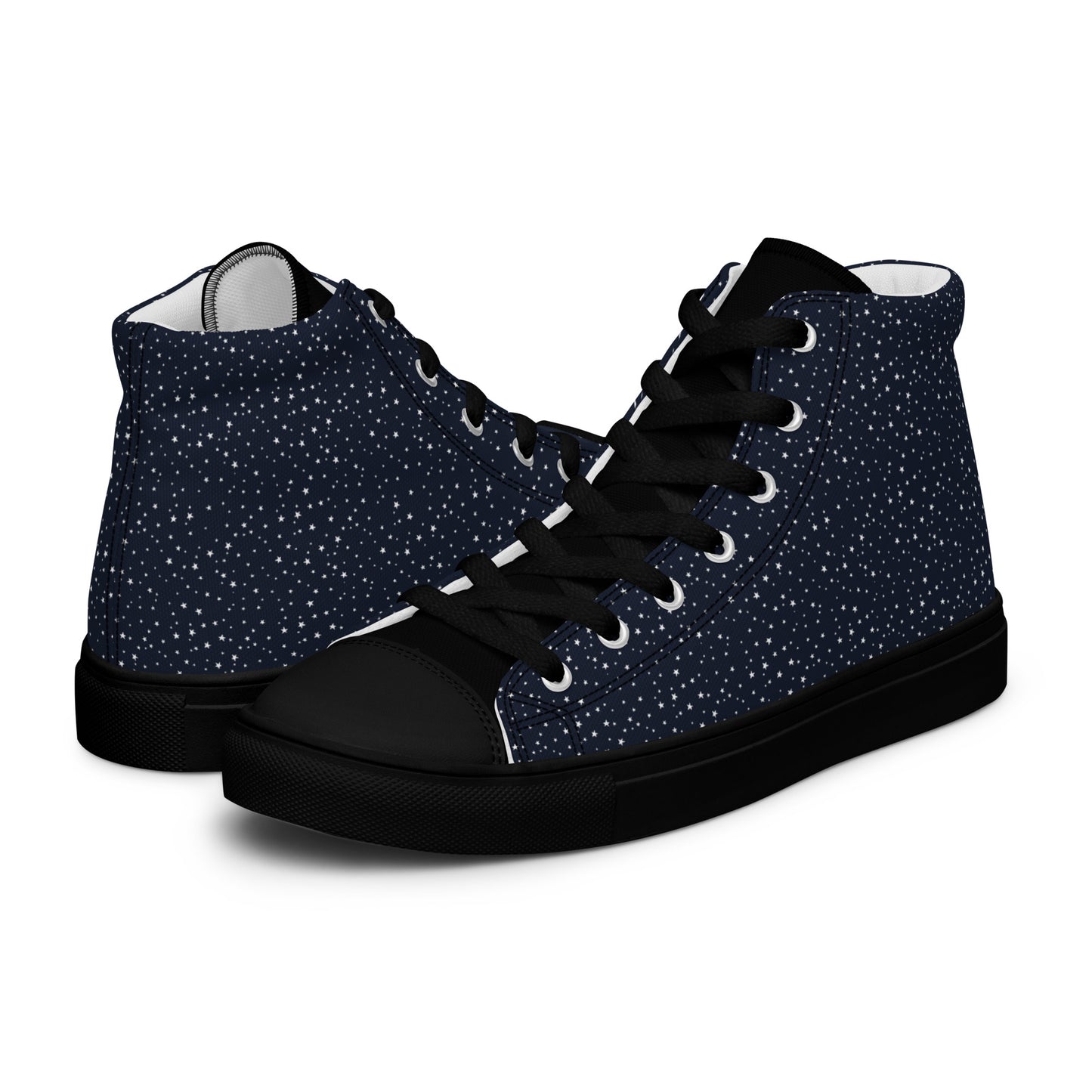 Space Print Women’s high top canvas sneakers