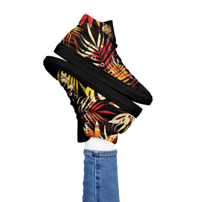 Floral Print Women’s high top canvas sneakers