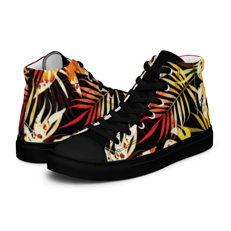 Floral Print Women’s high top canvas sneakers
