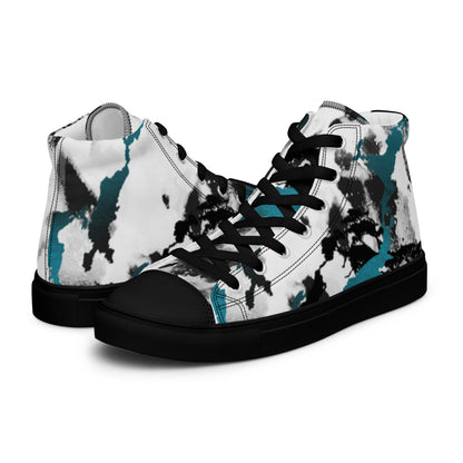 Blue and White Women’s high top canvas sneakers