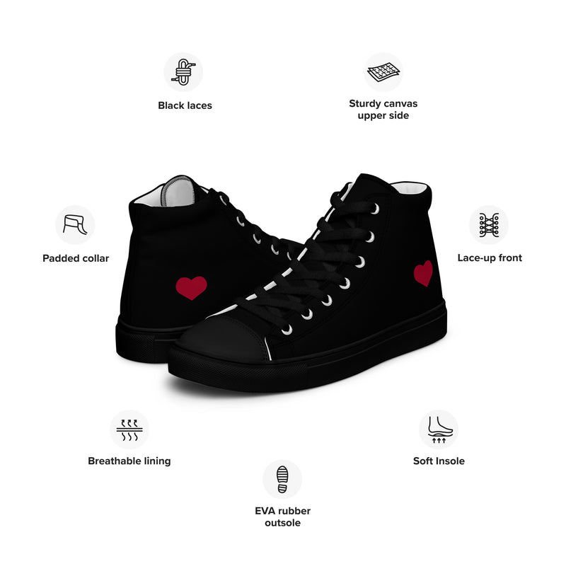 Self Love Women’s high top canvas shoes