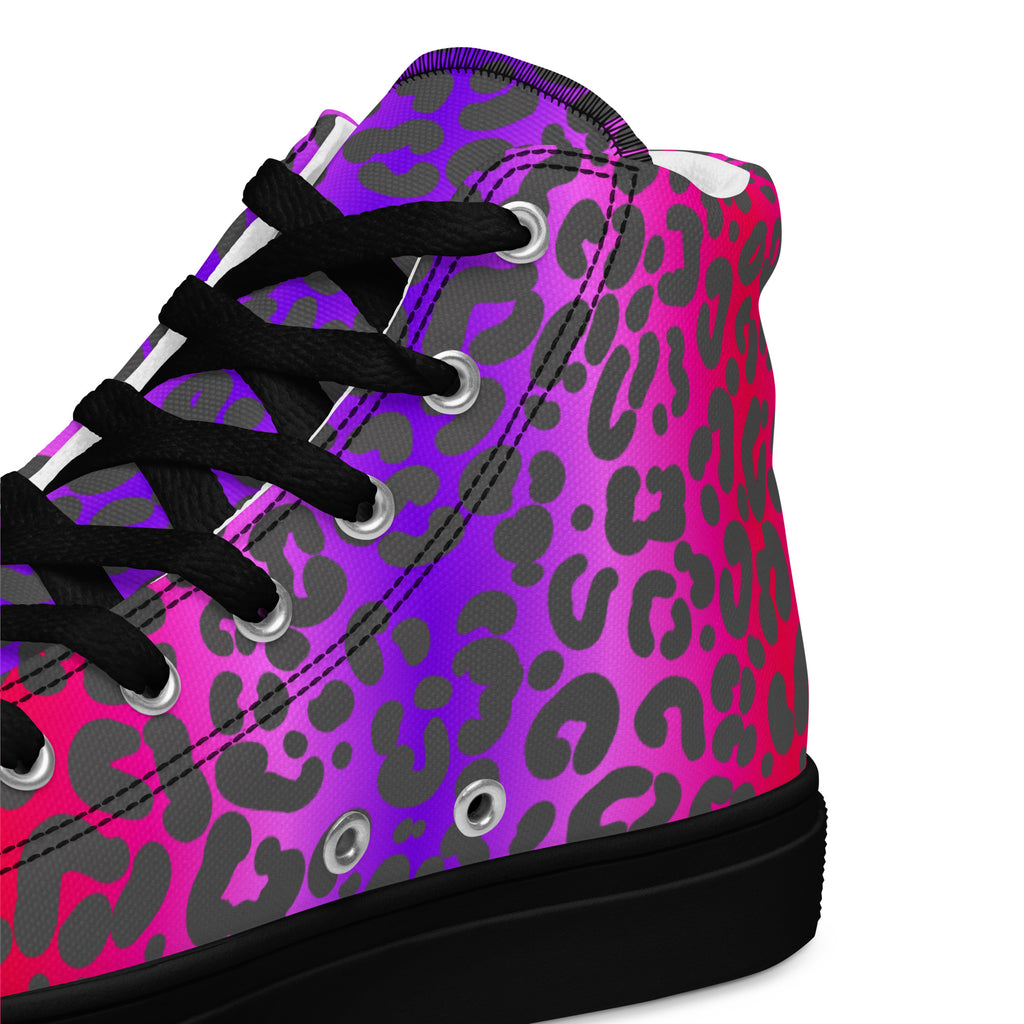 Cheetah Print Women’s high top canvas sneakers