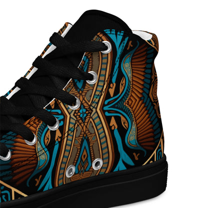 Egyptian Print Women’s high top canvas sneakers