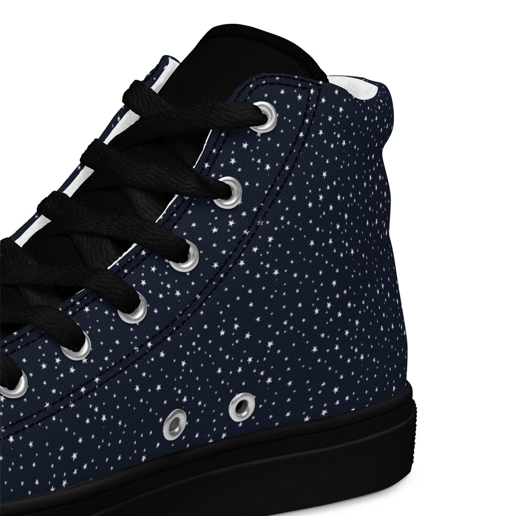 Space Print Women’s high top canvas sneakers