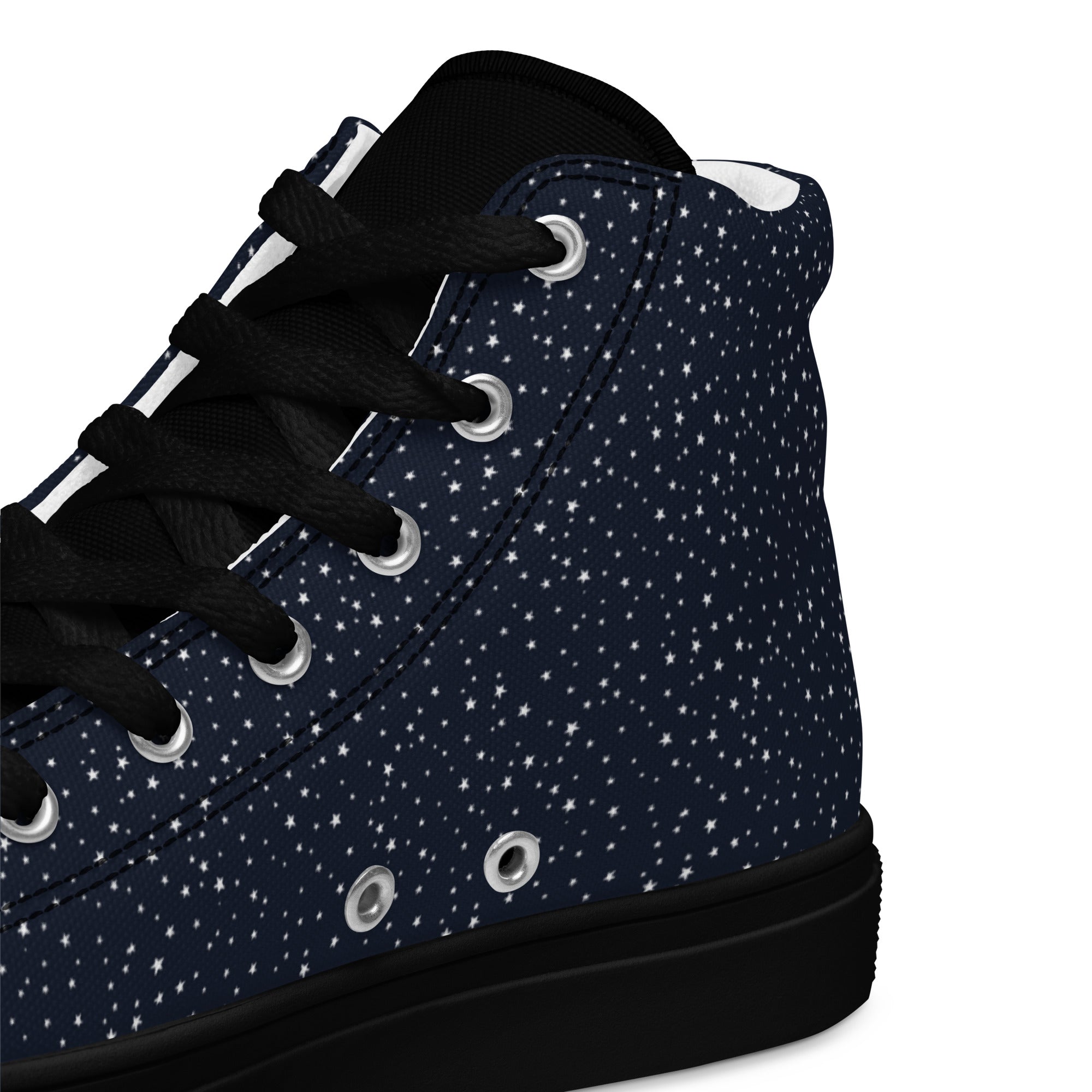 Space Print Women’s high top canvas sneakers