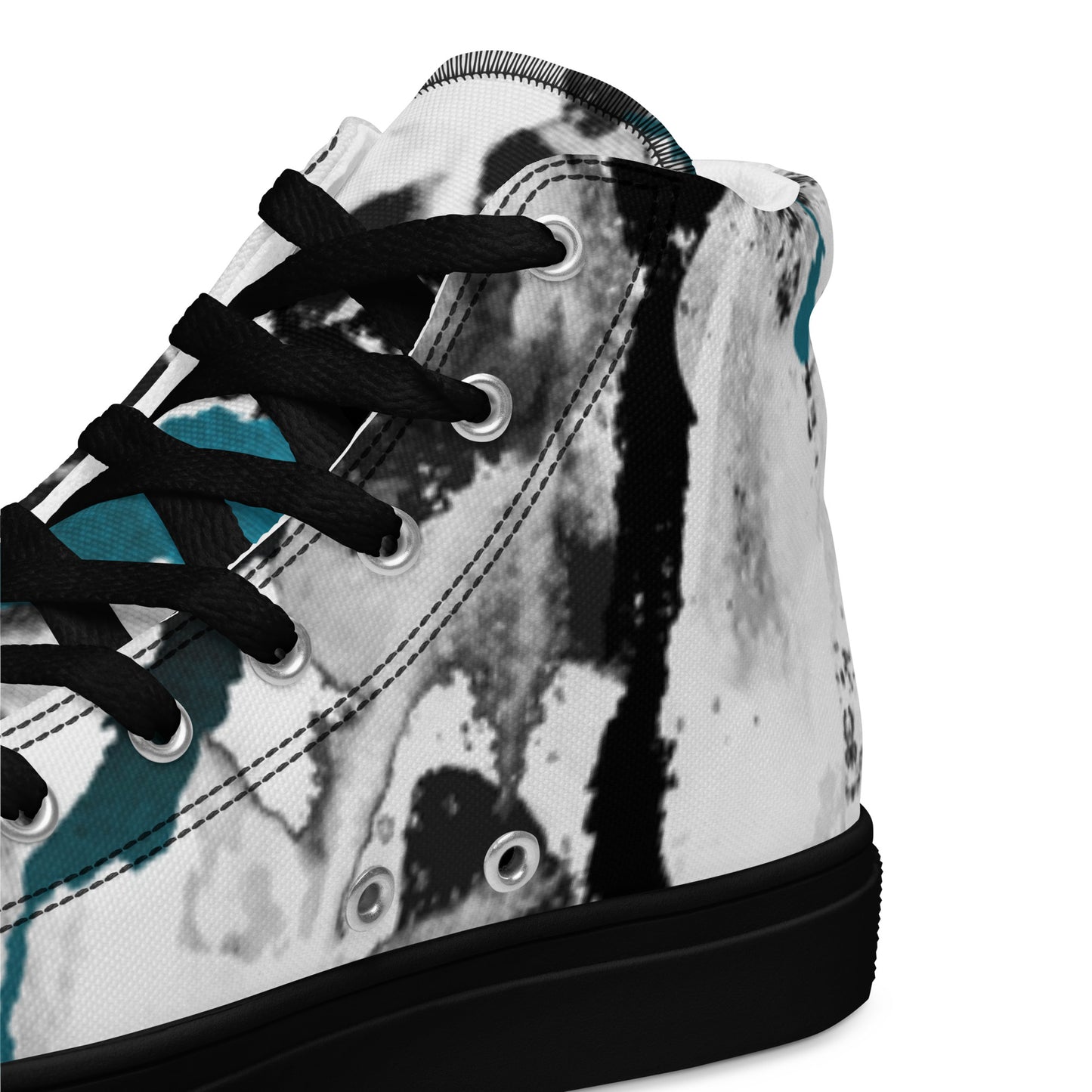 Blue and White Women’s high top canvas sneakers