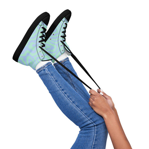 Zebra Print Women’s high top canvas sneakers