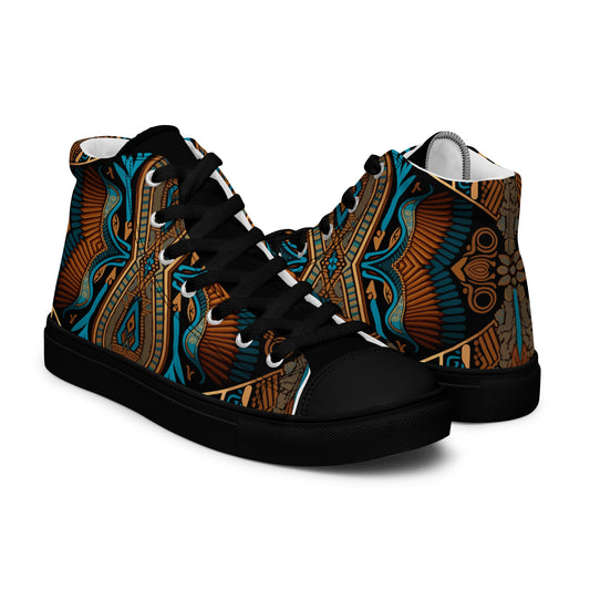 Egyptian Print Women’s high top canvas sneakers