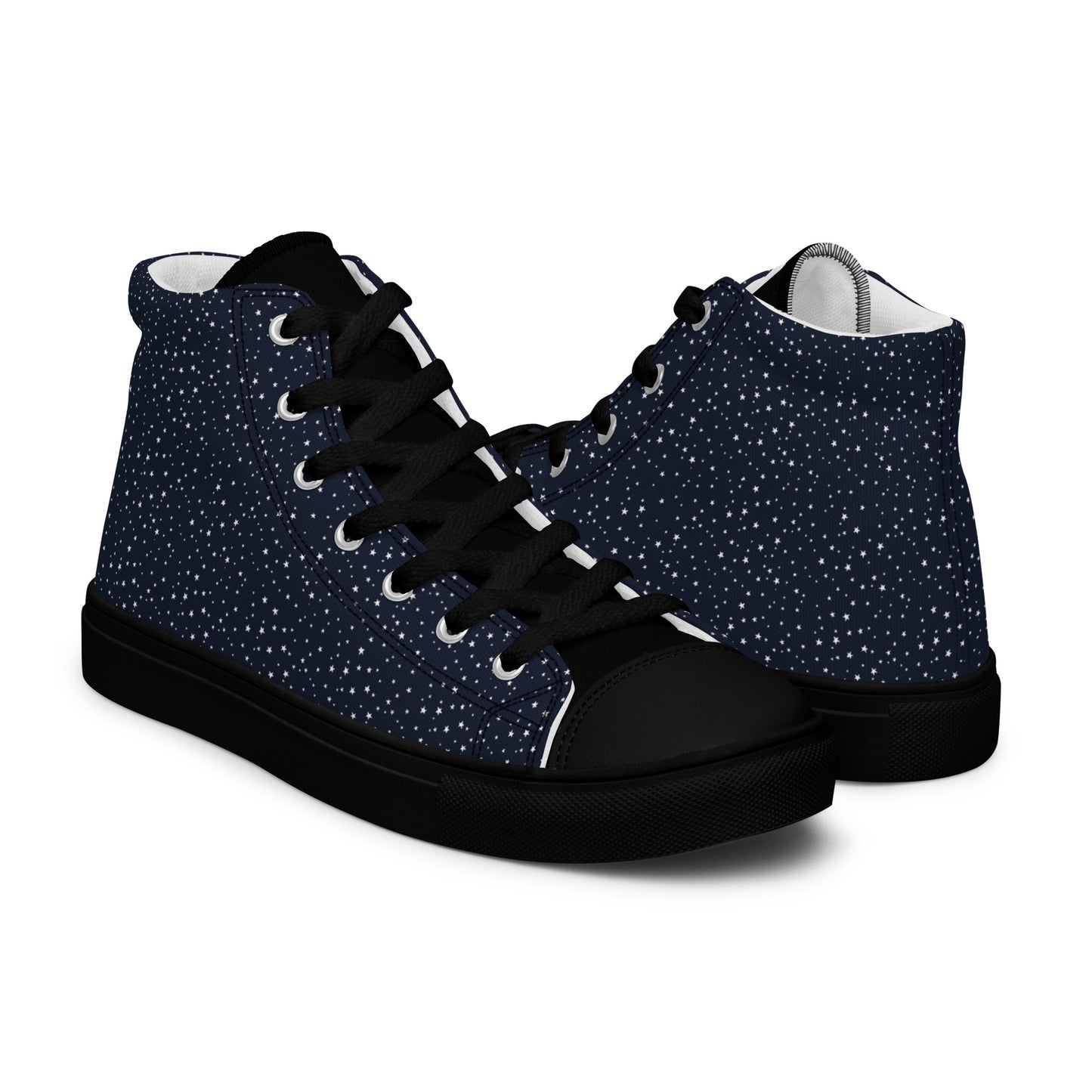 Space Print Women’s high top canvas sneakers