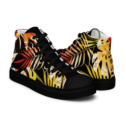 Floral Print Women’s high top canvas sneakers