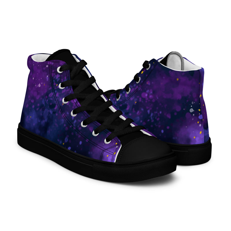 Purple Space Design Women’s high top canvas sneakers