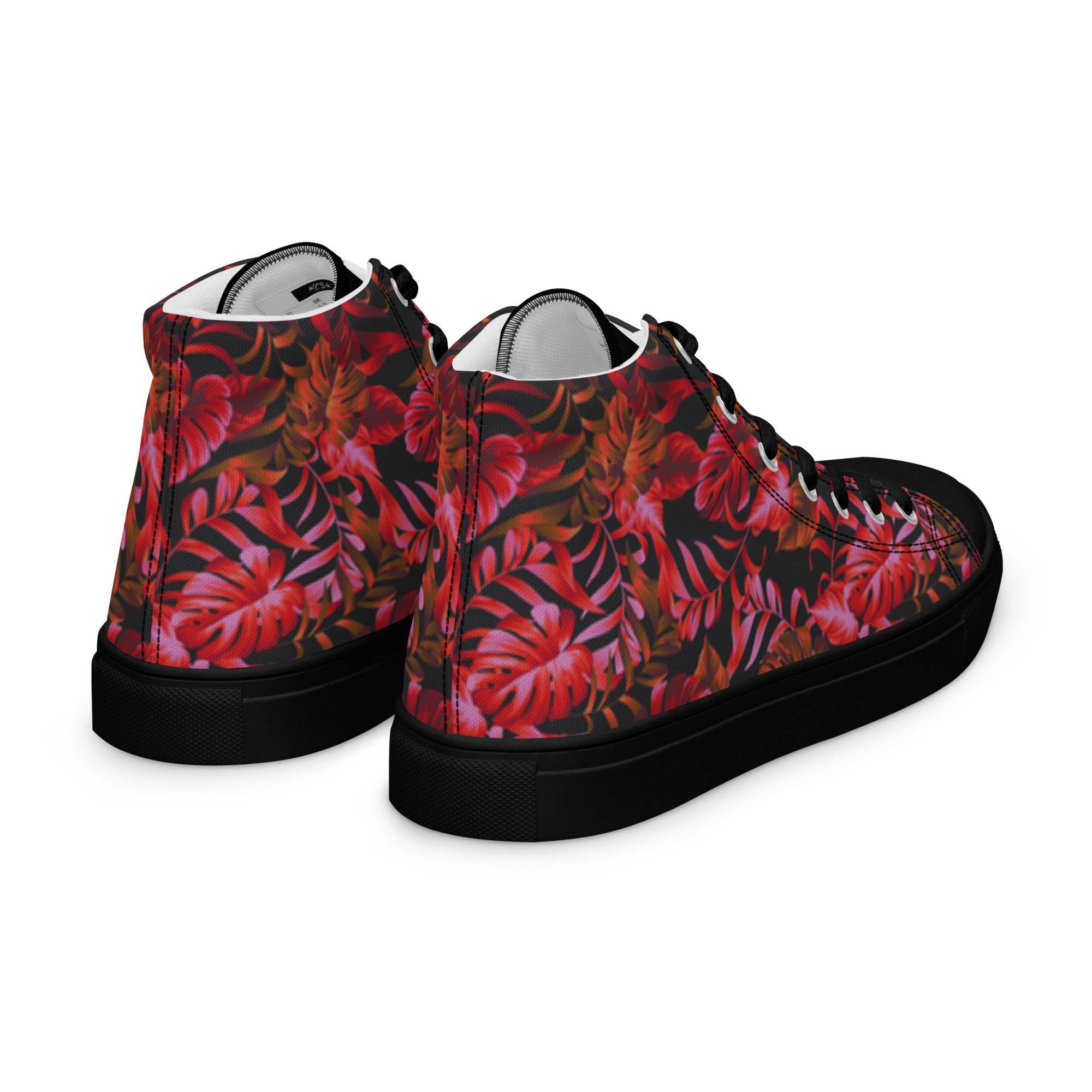 Leaf Print Women’s high top canvas sneakers
