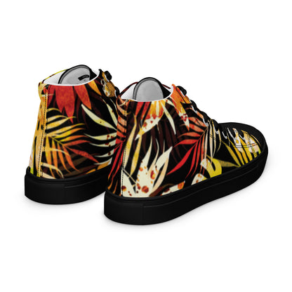 Floral Print Women’s high top canvas sneakers