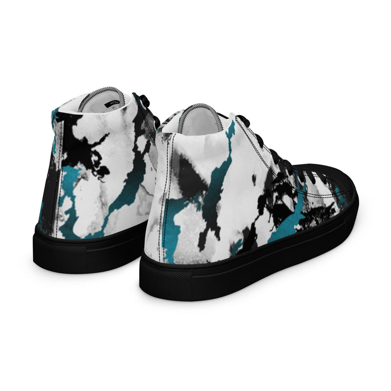 Blue and White Women’s high top canvas sneakers
