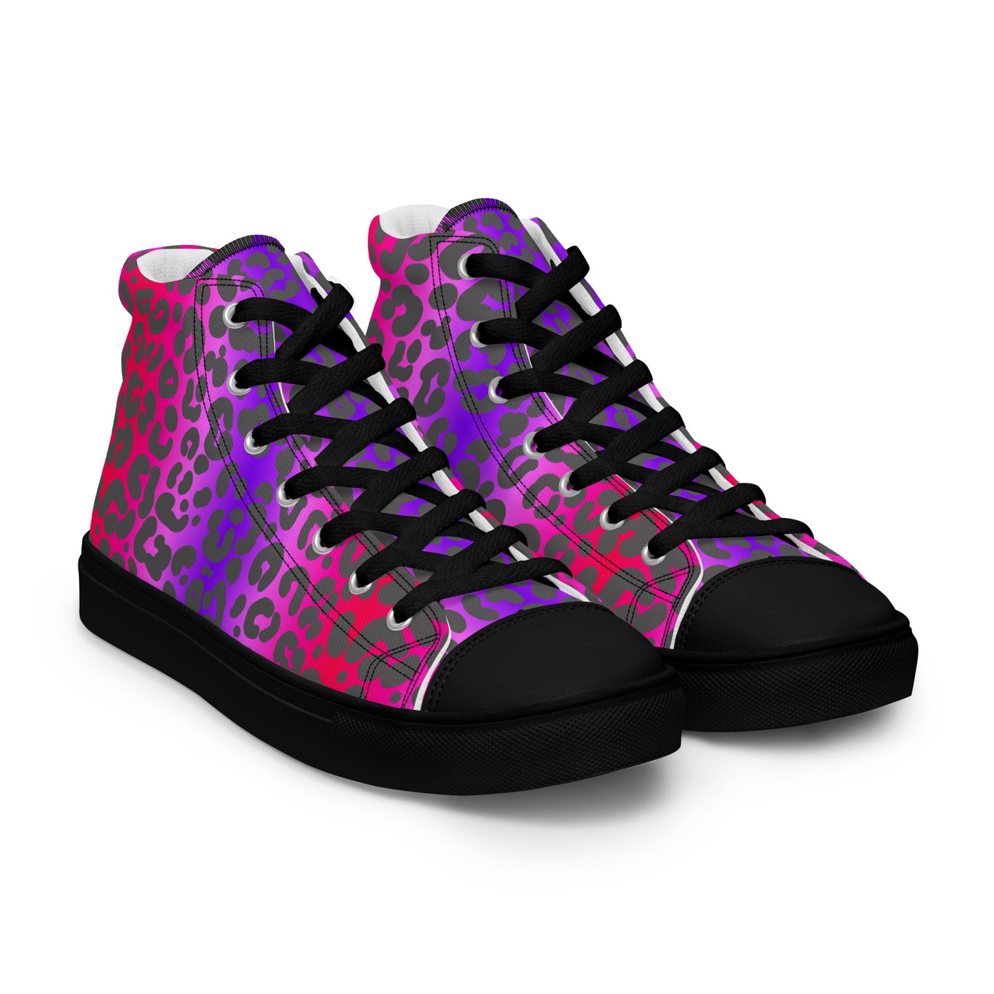 Cheetah Print Women’s high top canvas sneakers