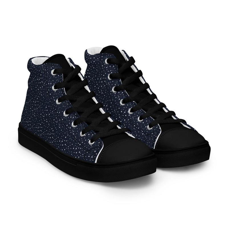Space Print Women’s high top canvas sneakers