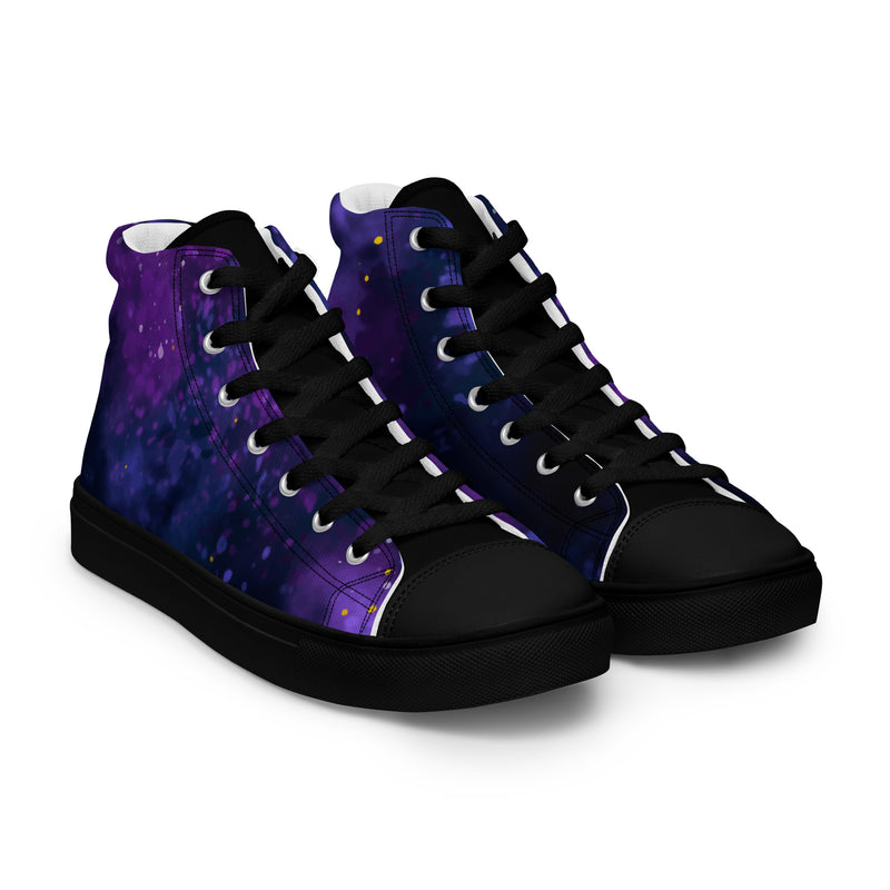 Purple Space Design Women’s high top canvas sneakers