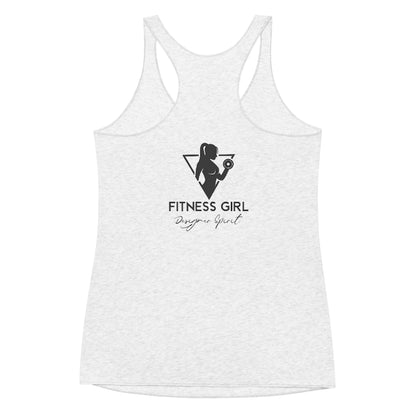 White and Black Fitness Girl Women's Racerback Tank