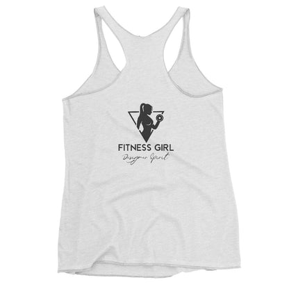 White and Black Fitness Girl Women's Racerback Tank