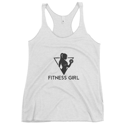 White and Black Fitness Girl Women's Racerback Tank