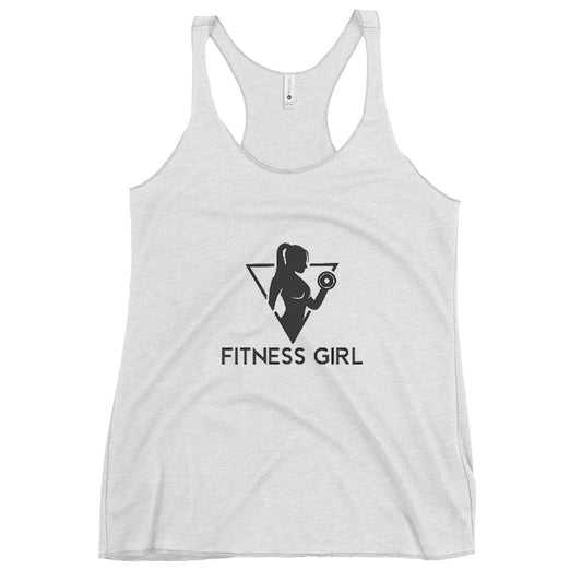 White and Black Fitness Girl Women's Racerback Tank